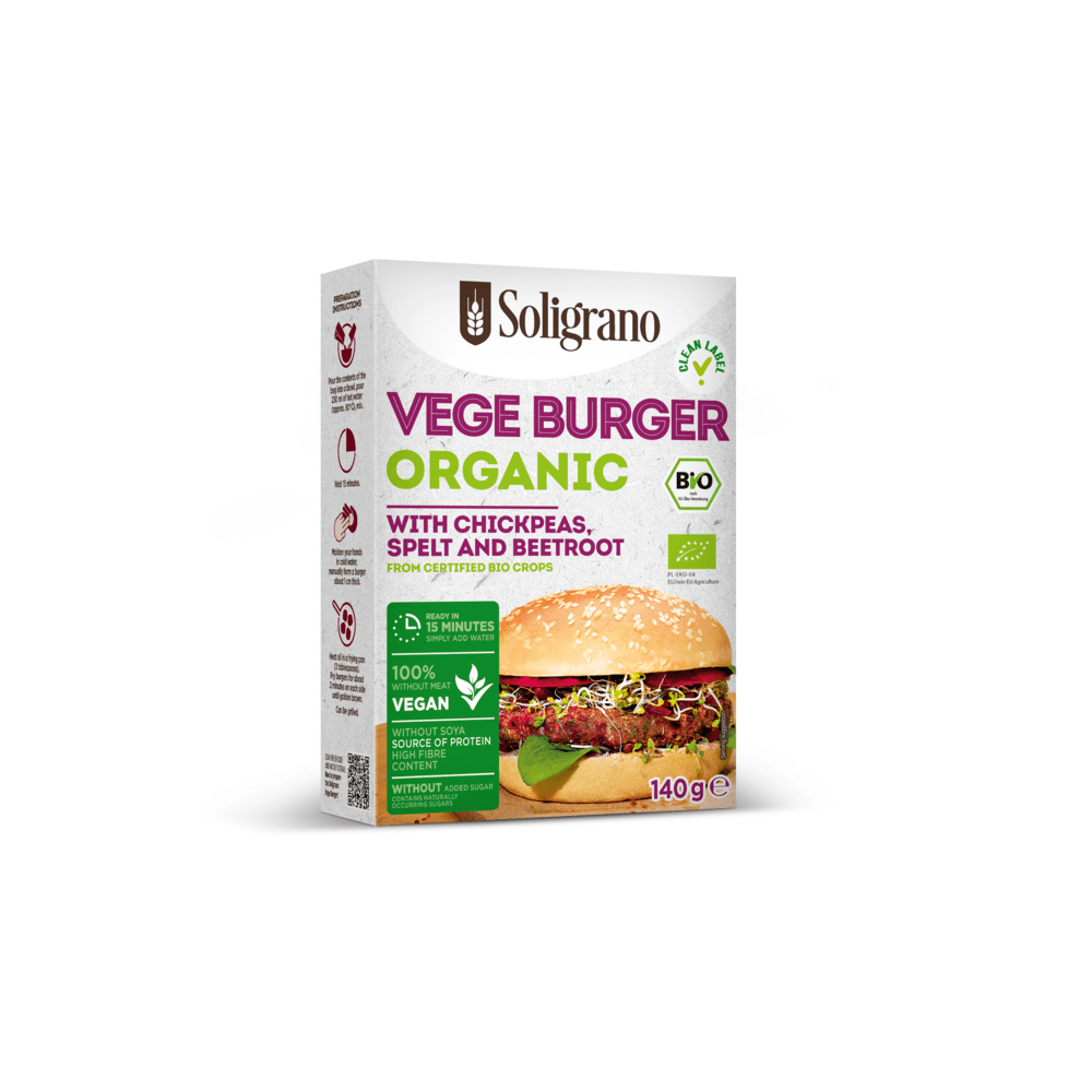 Burger Vegan με Ρεβύθια,Σιτάρι & Πατζάρι ΒΙΟ 140γρ.