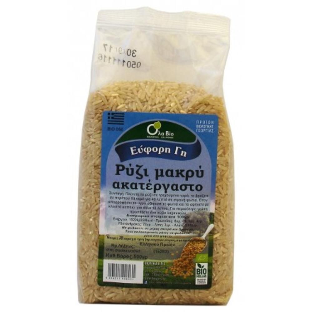 Ρύζι μακρύ αναποφλοίωτο ΒΙΟ 500gr
