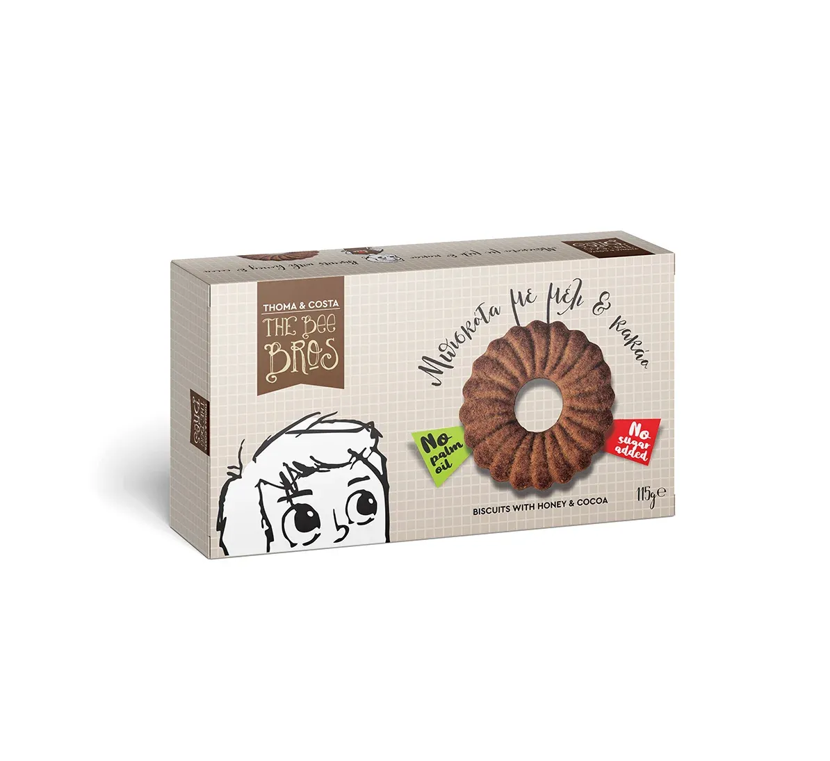ΜΠΙΣΚΟΤΑ Bee bros ΜΕ ΜΕΛΙ & ΚΑΚΑΟ 115gr.